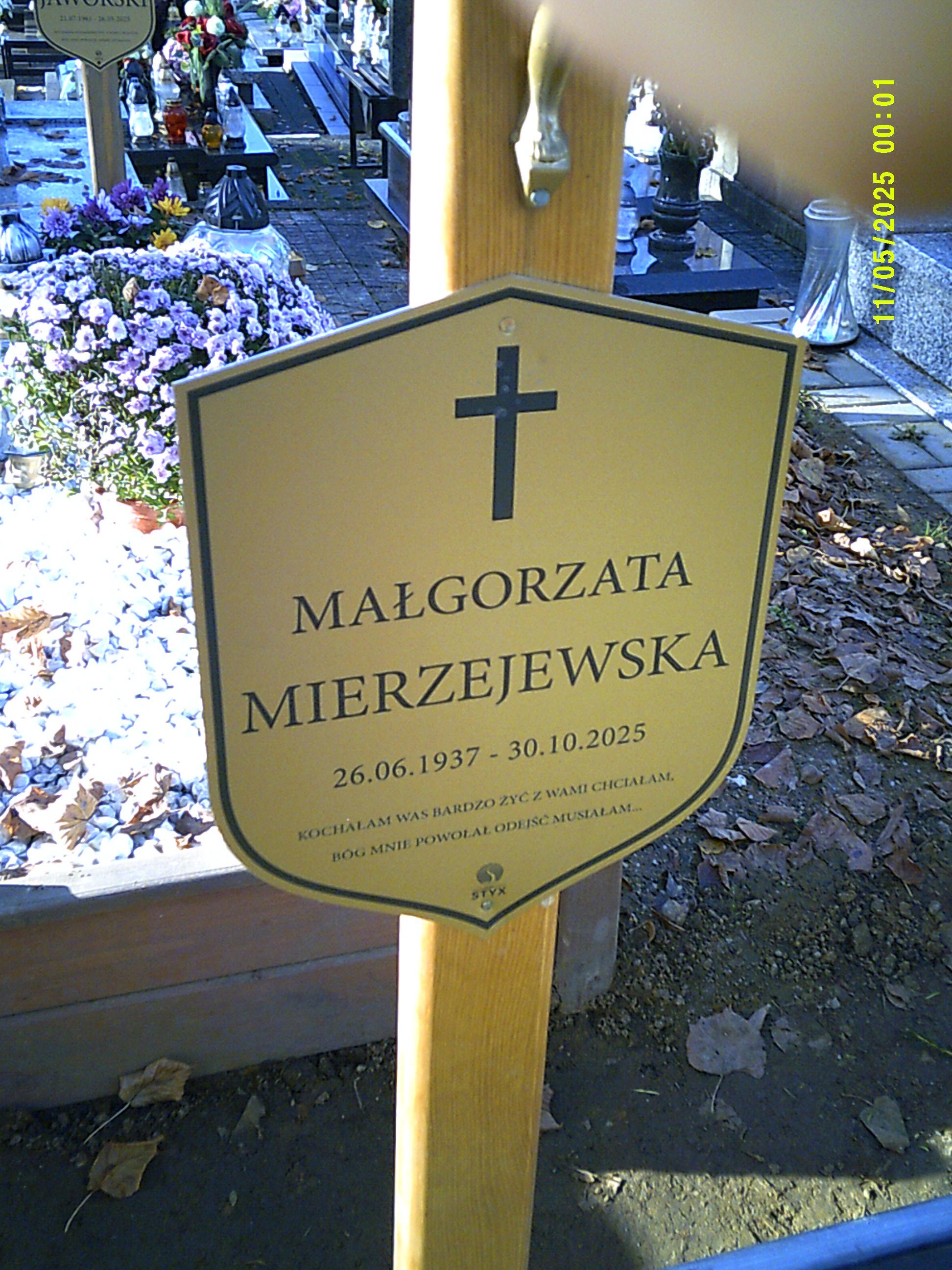 Grób Małgorzata Mierzejewska